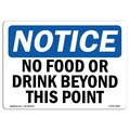 Signmission Safety Sign, OSHA Notice, 18" Height, 24" Width, No Food Or Drink Beyond This Point Sign, Landscape OS-NS-D-1824-L-14588